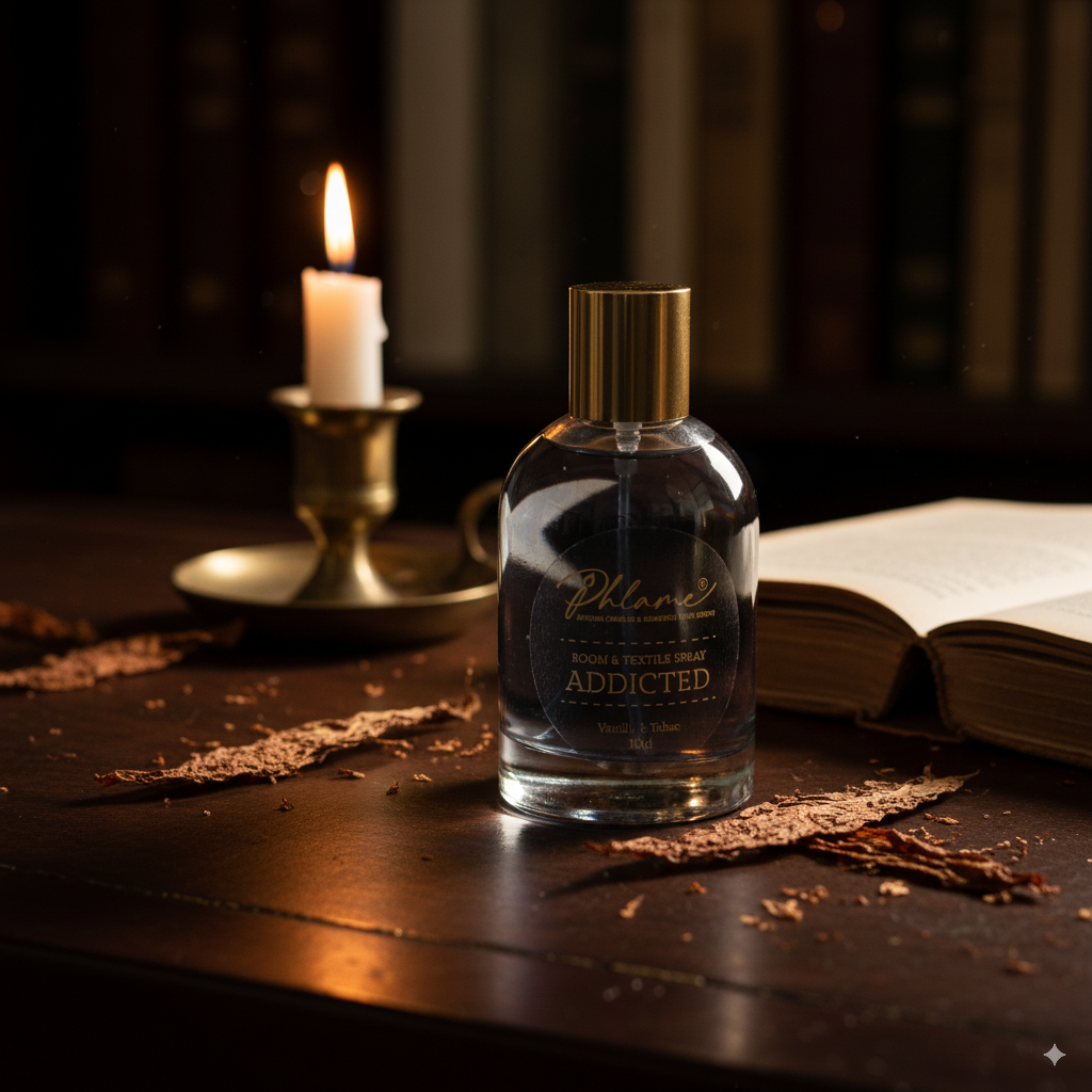 Luxury handcrafted room spray with vanilla and tobacco flower fragrance