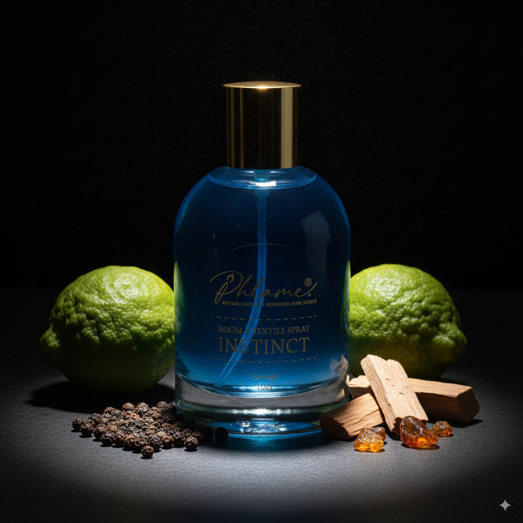 Luxury men’s fragrance inspired room and textile spray, handmade in UK.