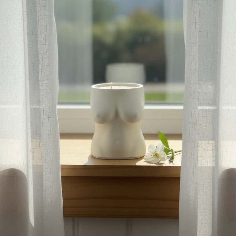 🖤 Torso Candle Jar - Handmade Sculptural Design