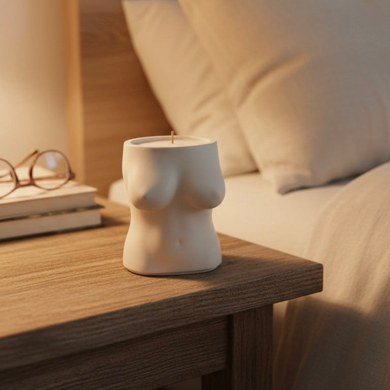 🖤 Torso Candle Jar - Handmade Sculptural Design