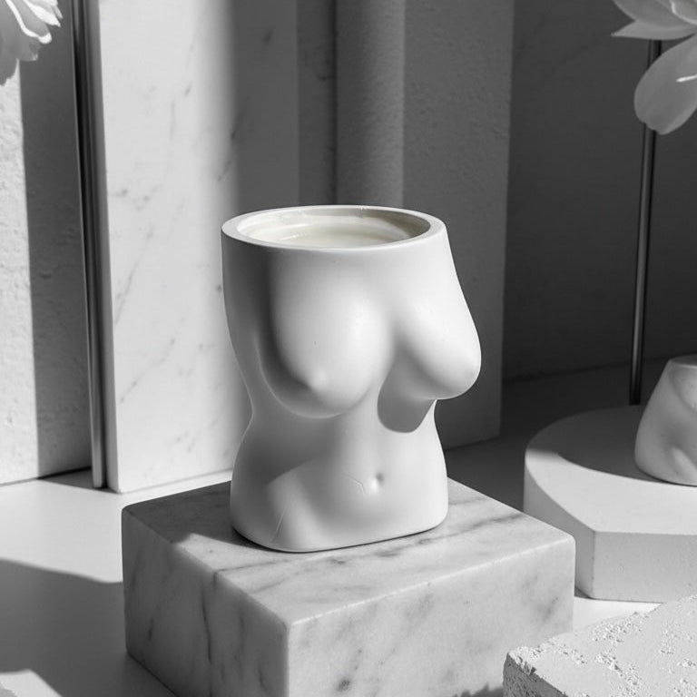 🖤 Torso Candle Jar - Handmade Sculptural Design