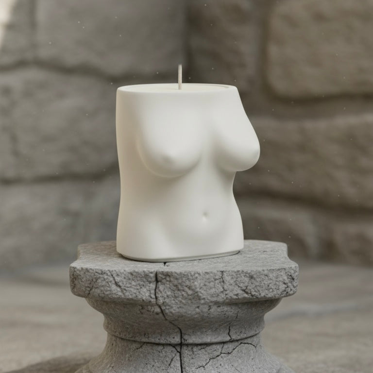 🖤 Torso Candle Jar - Handmade Sculptural Design