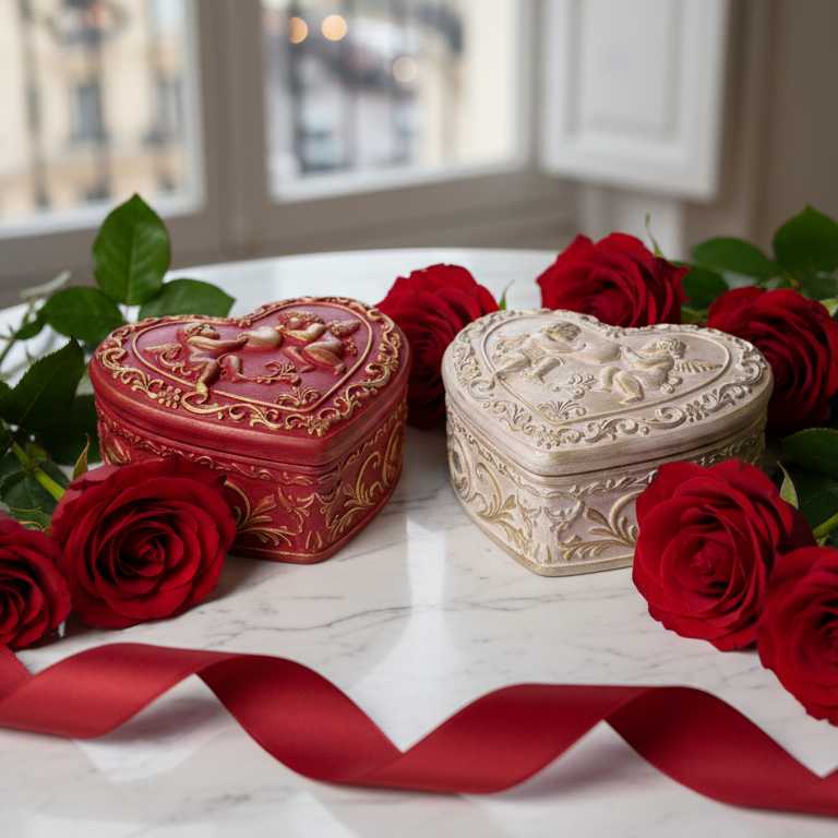 ❤️ Heart Candle Box - Handmade Decorative Candle