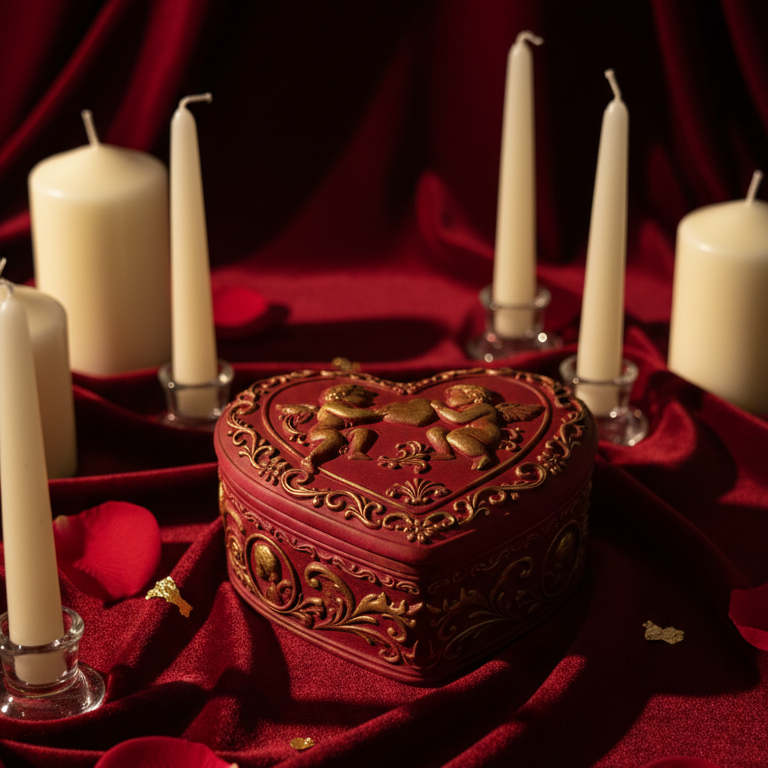 ❤️ Heart Candle Box - Handmade Decorative Candle