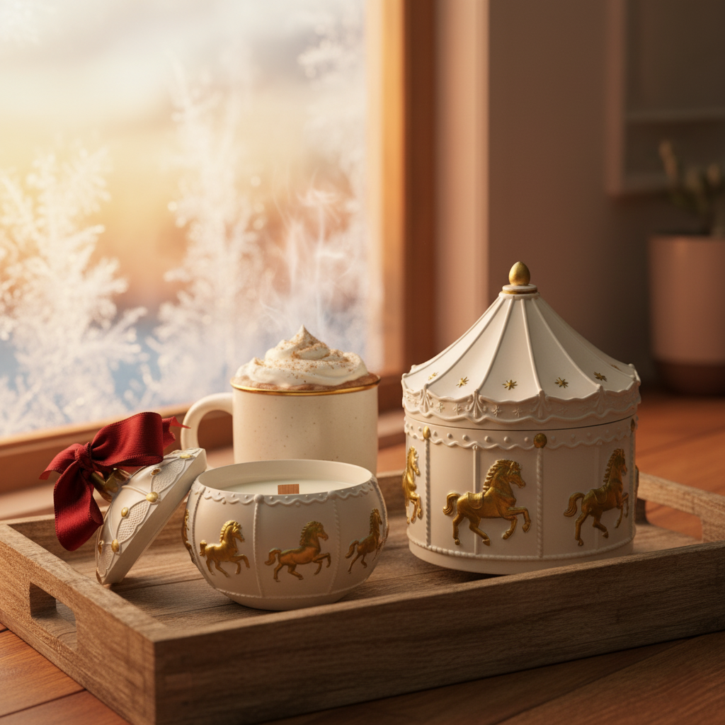 Christmas Carousel Bauble Candle