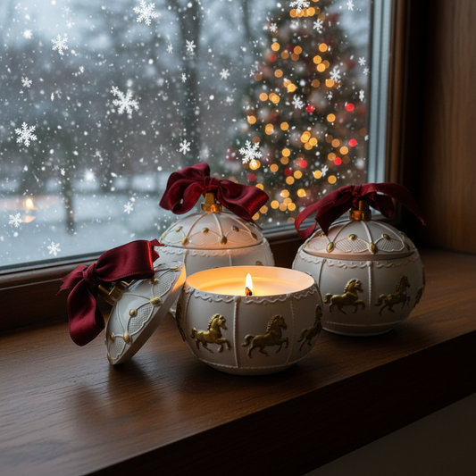 Christmas Carousel Bauble Candle