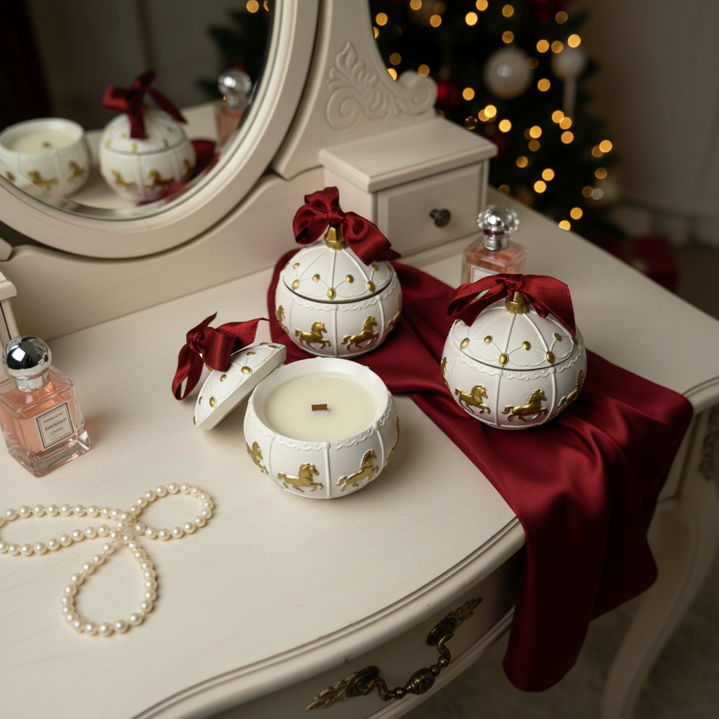 Christmas Carousel Bauble Candle