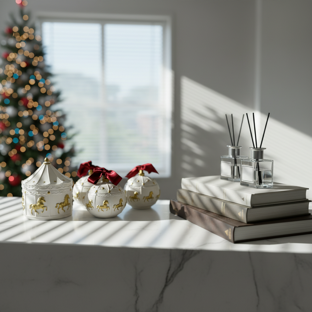 Christmas Carousel Bauble Candle