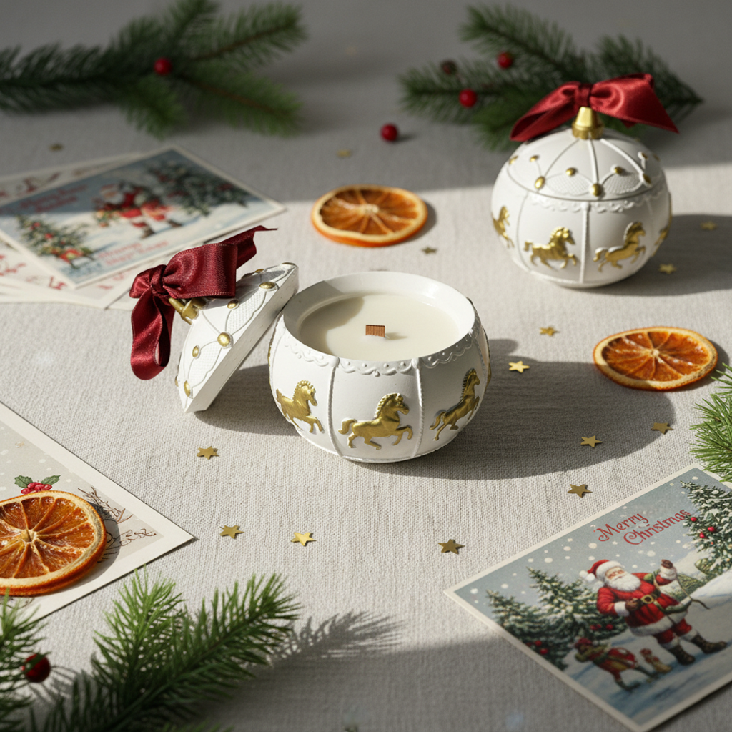 Christmas Carousel Bauble Candle