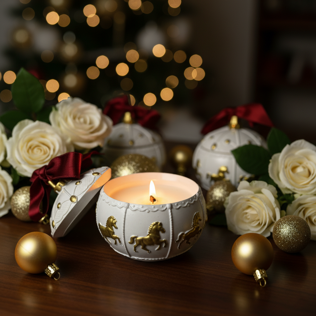 Christmas Carousel Bauble Candle