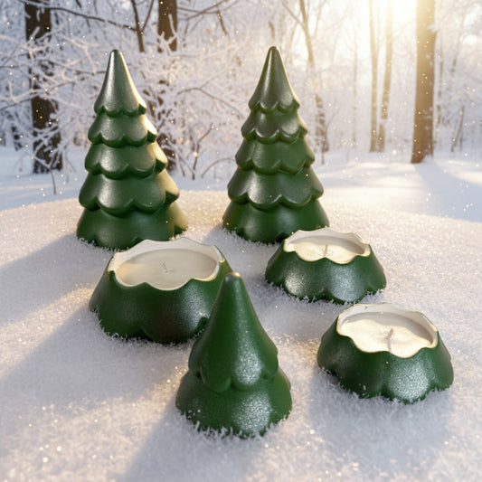 Evergreen Harmony Candle Tree – festive soy wax centerpiece.