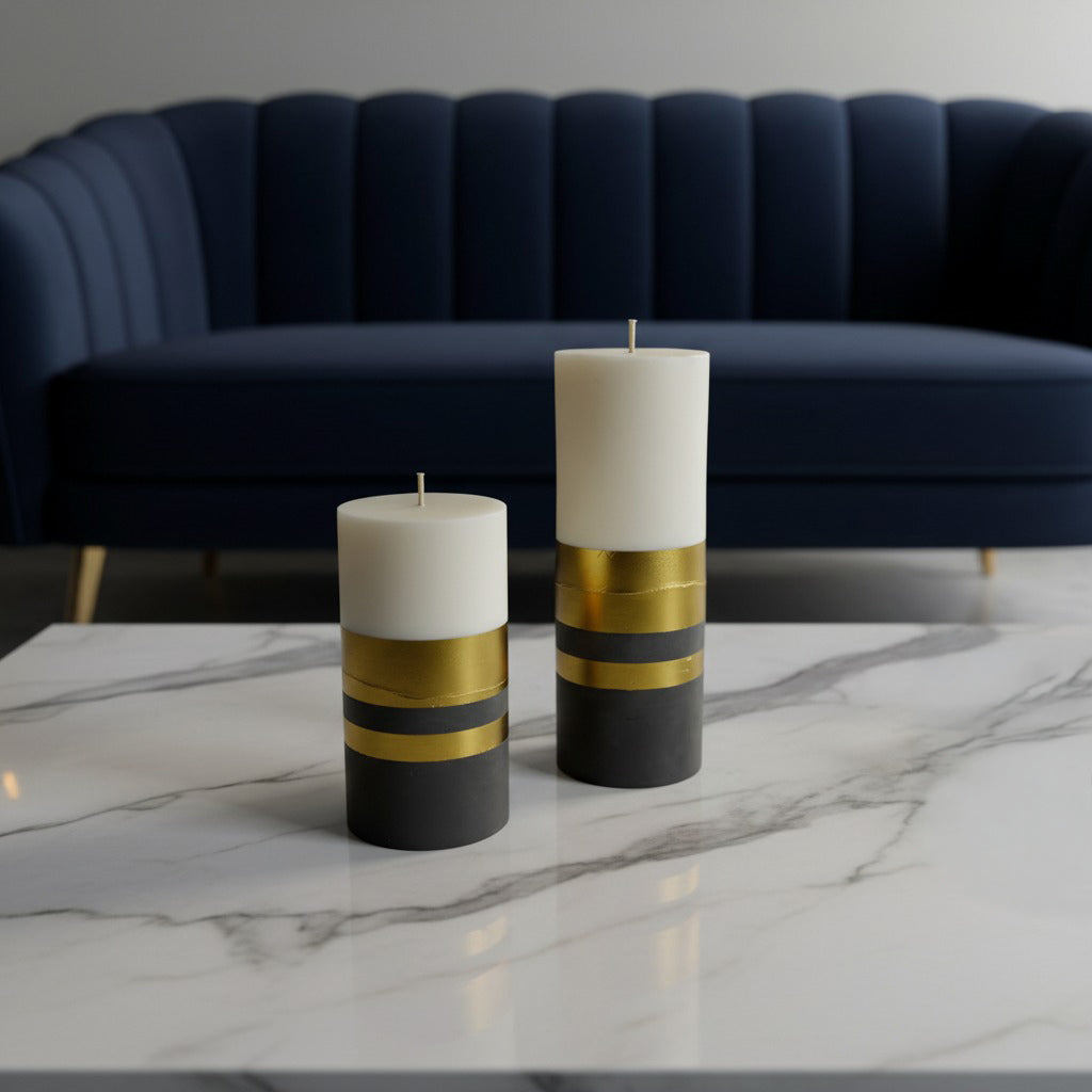 Industrial style concrete candle, artisan handmade, ready-to-gift packaging.