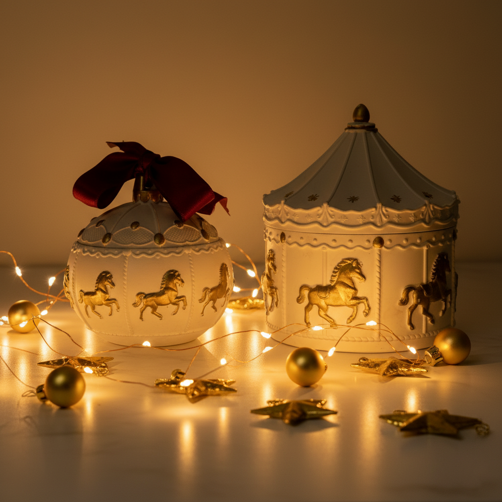 Christmas Carousel Bauble Candle
