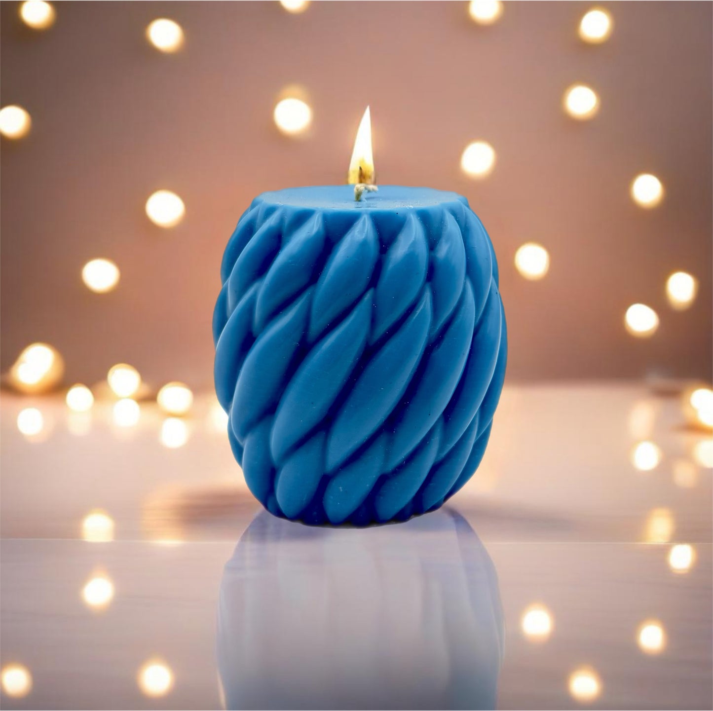 Twisted Rope Candle SET of 3 + Luxury Gift Packaging (S, M, XL) - Decorative Handmade Candle for Home Decor