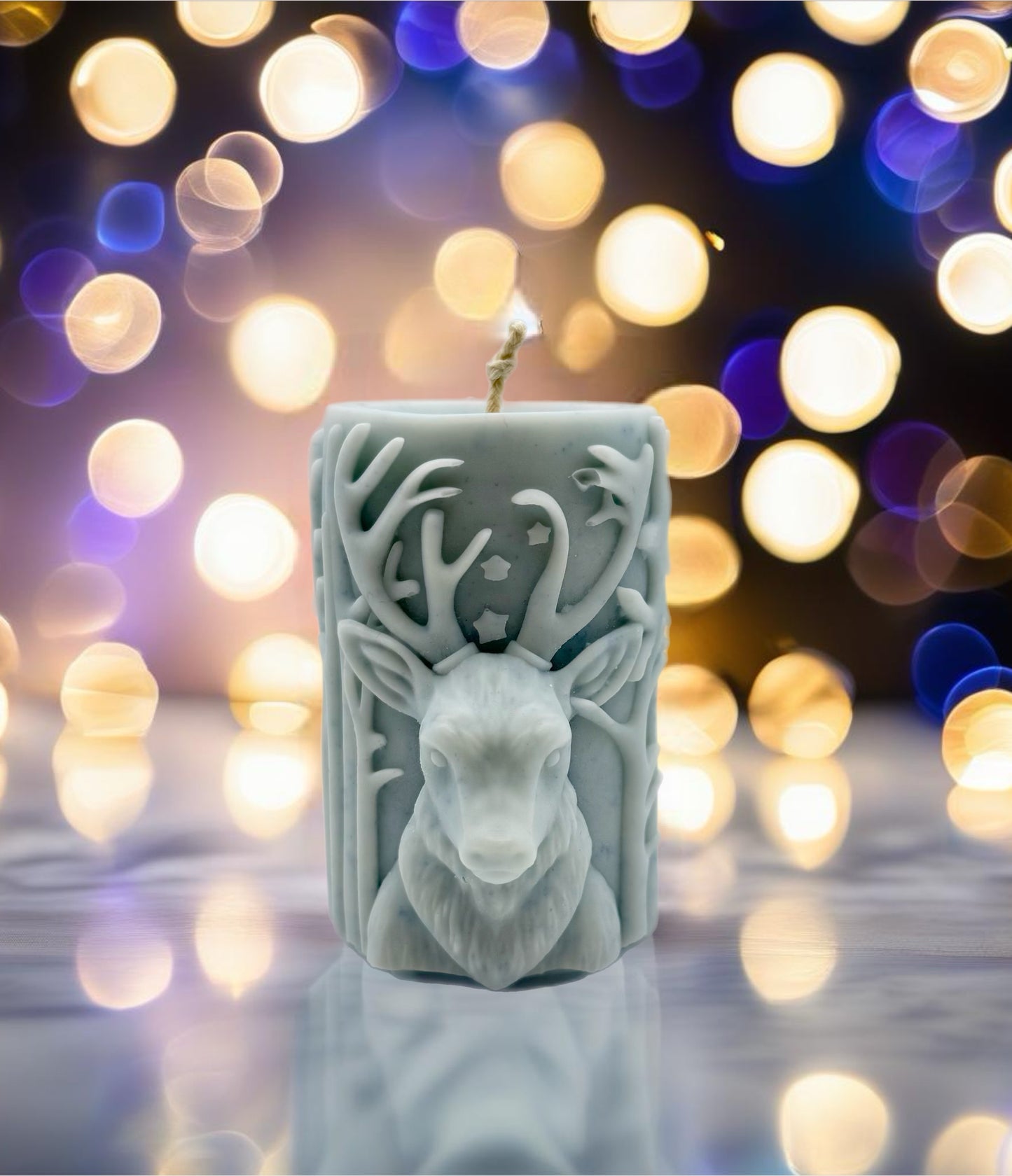 Stag Embossed Christmas Candle