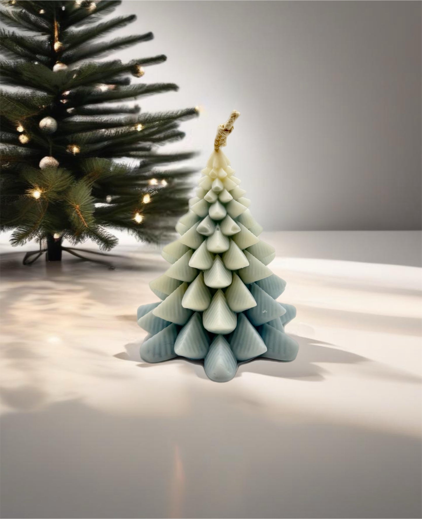 Frosted Pine Christmas Tree Candle