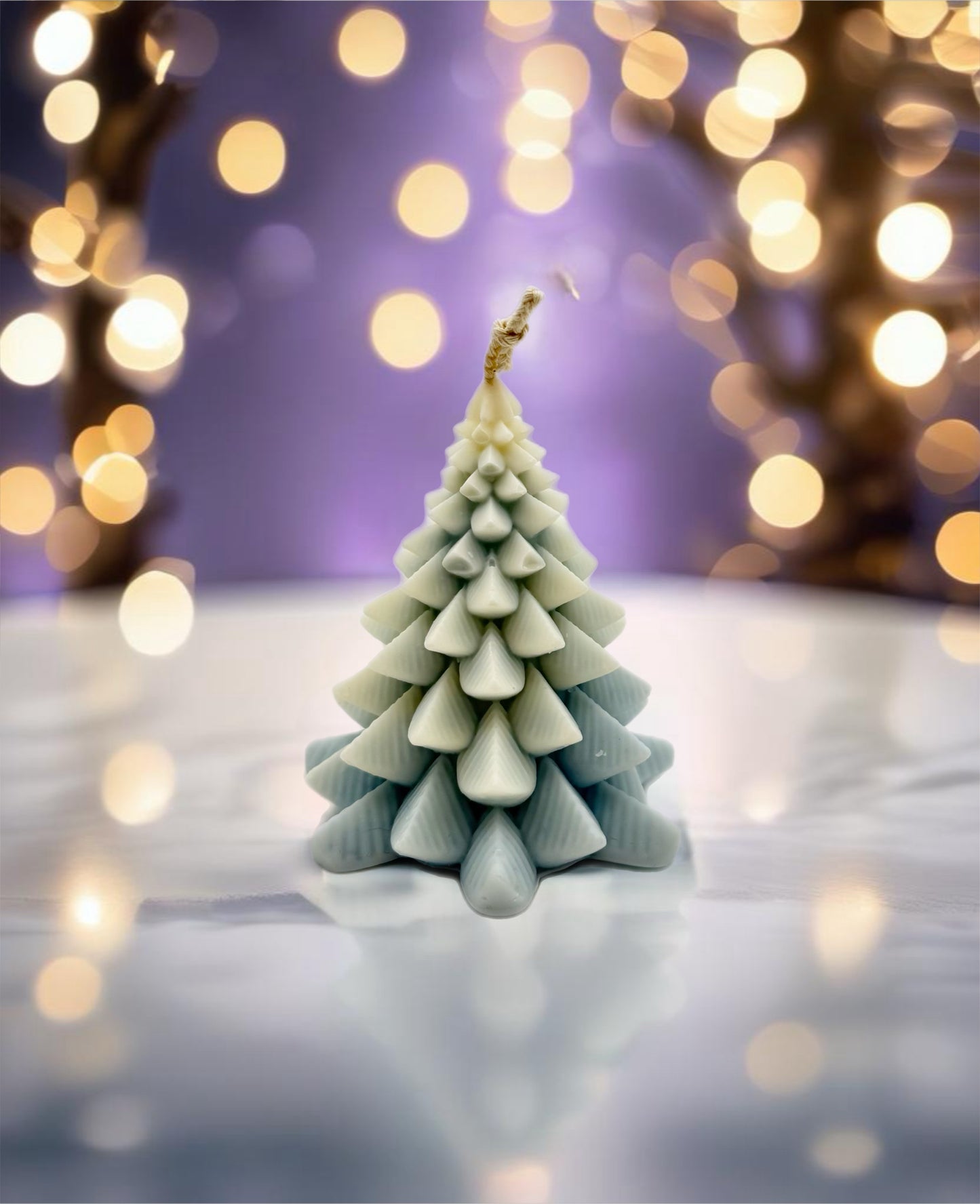 Frosted Pine Christmas Tree Candle