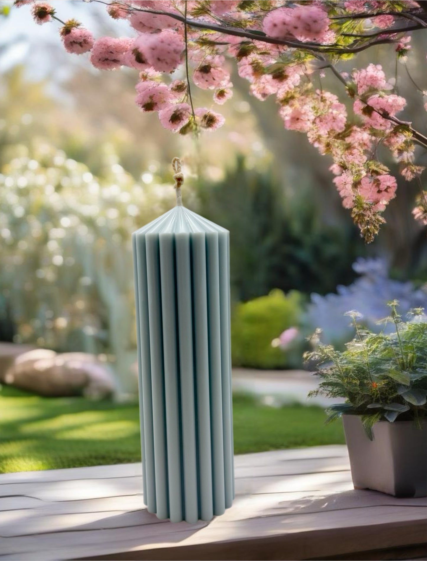 Tall Fluted Pillar Candle