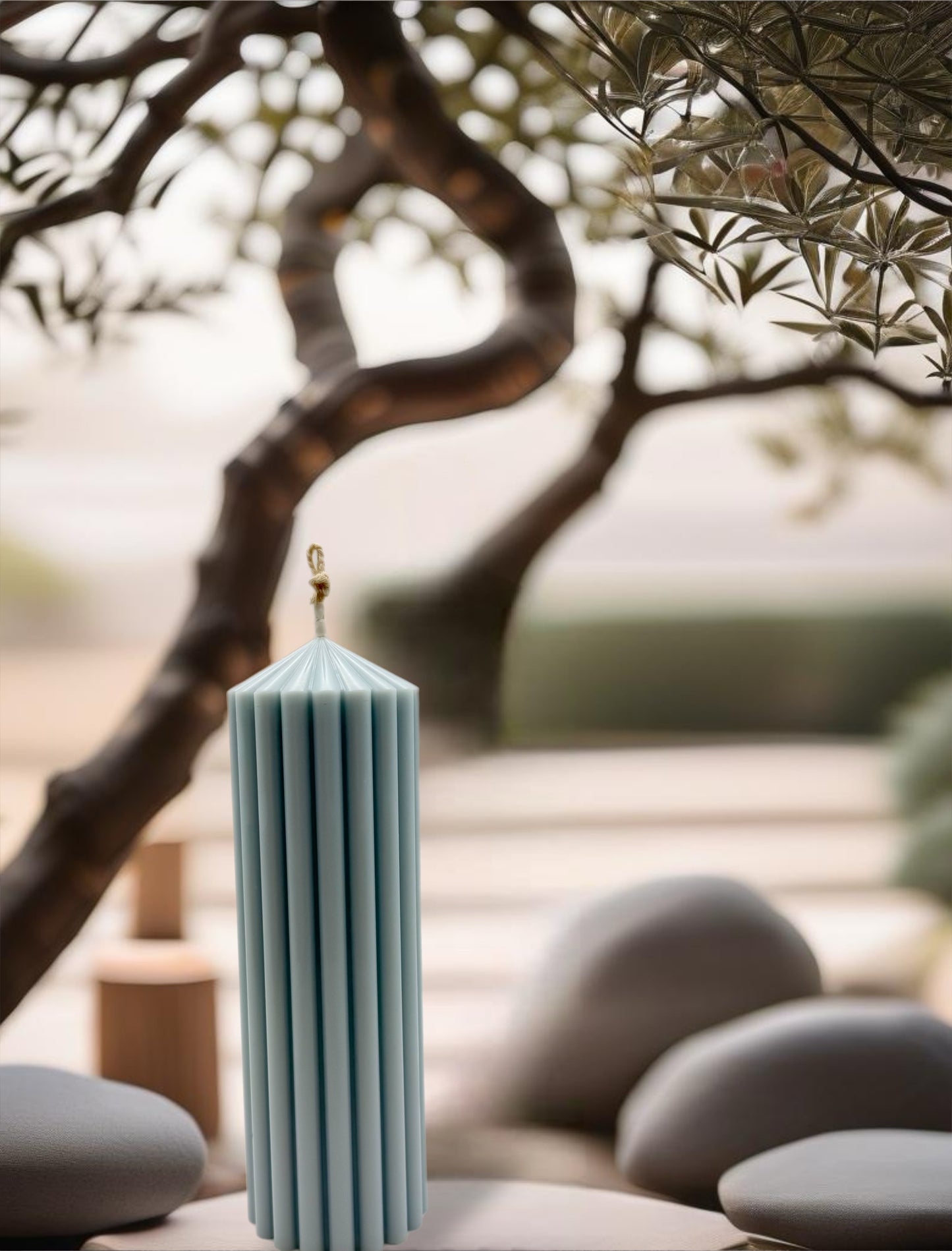 Tall Fluted Pillar Candle