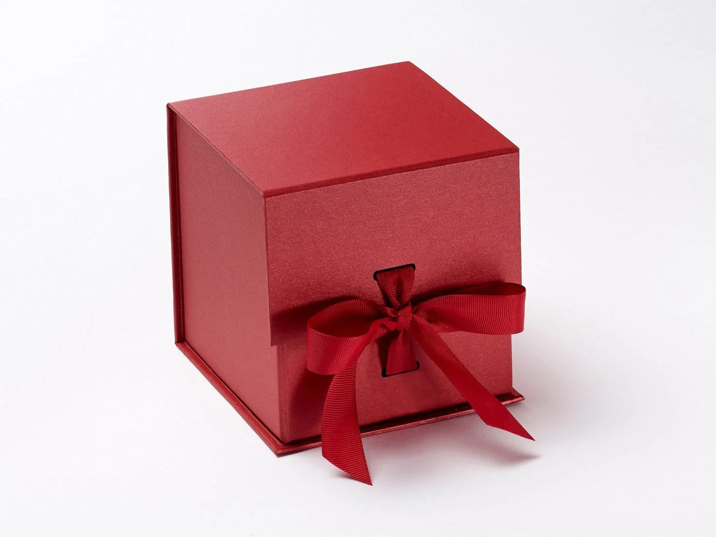 Red Large 5" Cube Gift Box with Changeable Ribbon