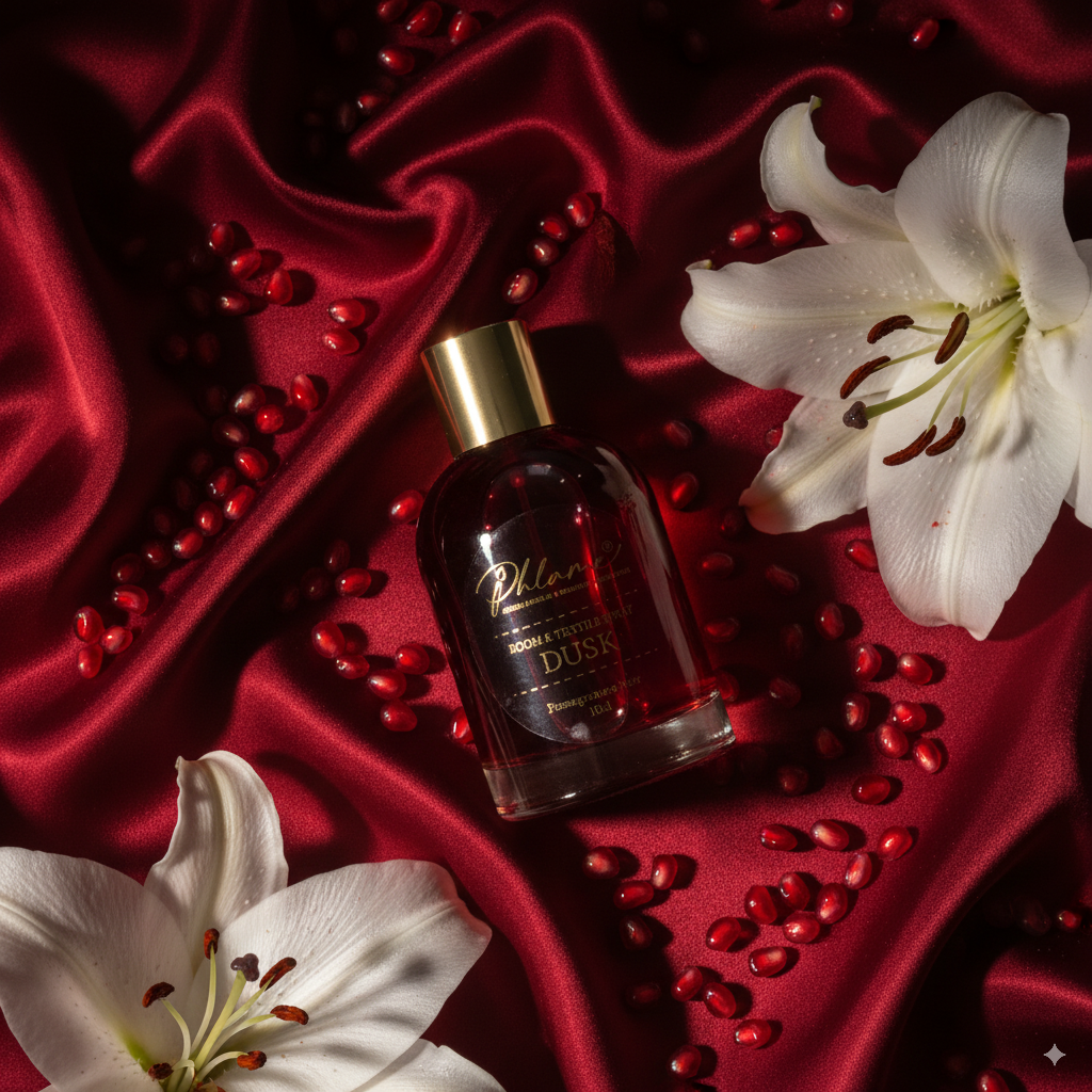 Elegant artisan room and textile spray inspired by Pomegranate Noir.