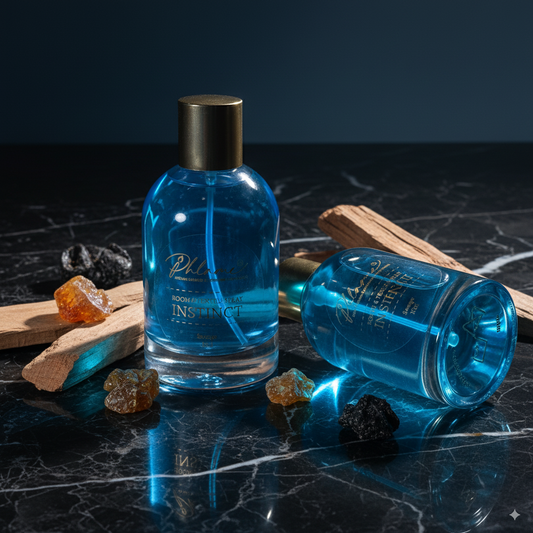 Eco-friendly handcrafted room spray with citrus, pepper, and cedar aroma.