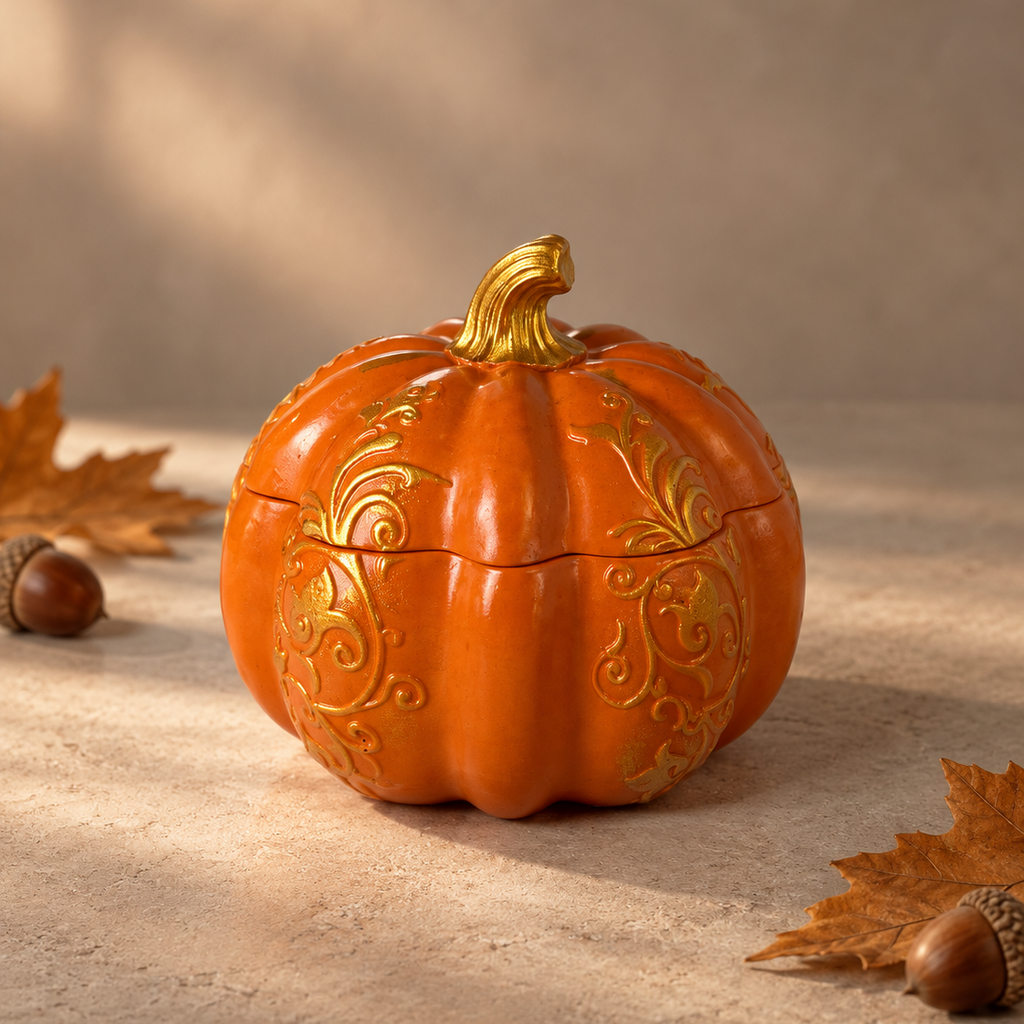 pumpkin shaped candle container 