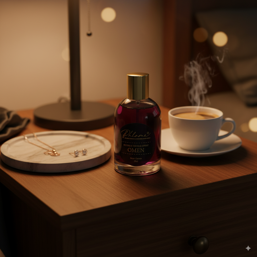 Phlame Omen, seductive home fragrance and car spray.