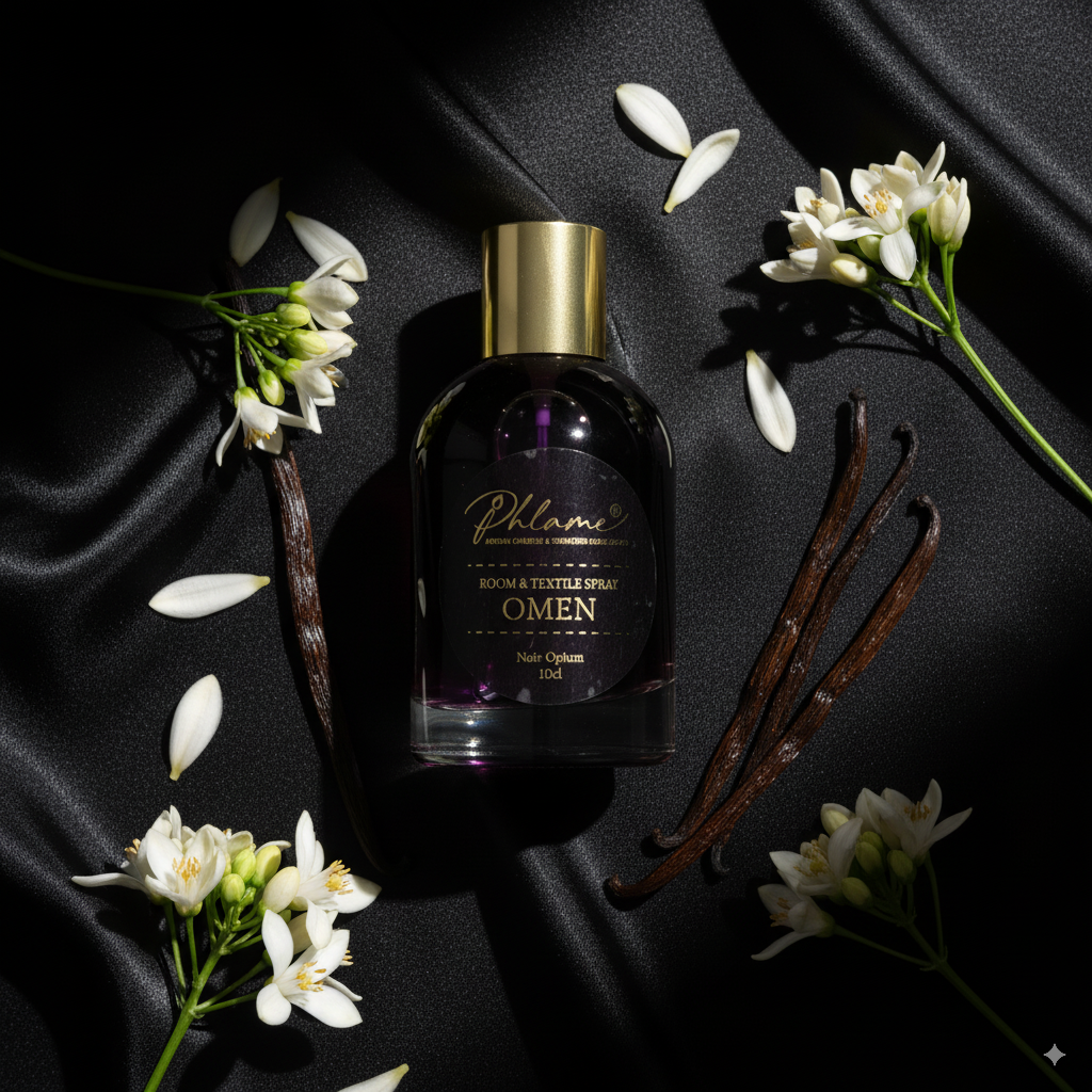 Artisan room and textile spray inspired by Black Opium, handmade in UK.