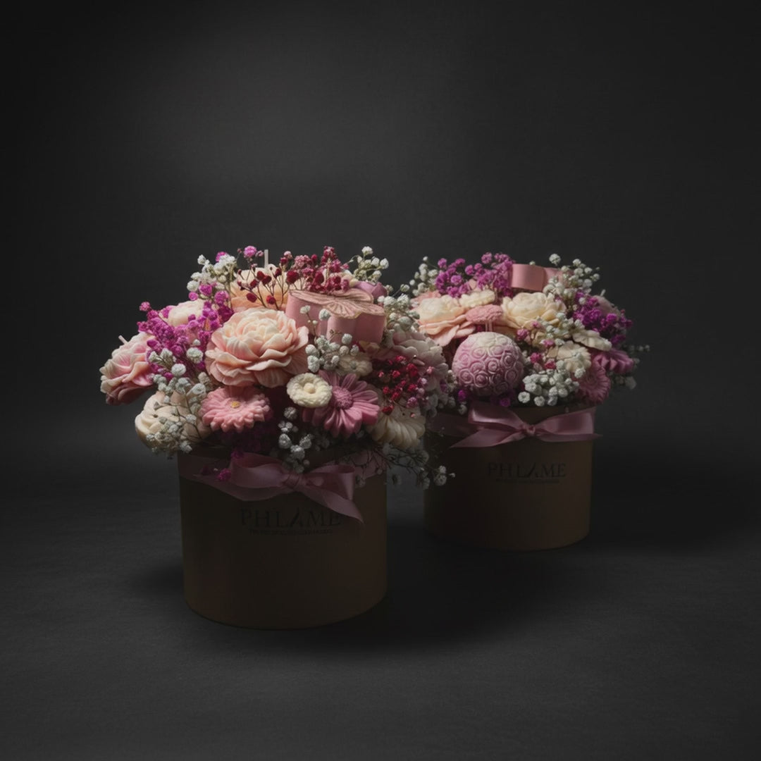 Wax Flower Arrangement in a Hat Box | Candles & Wax Melts Decor