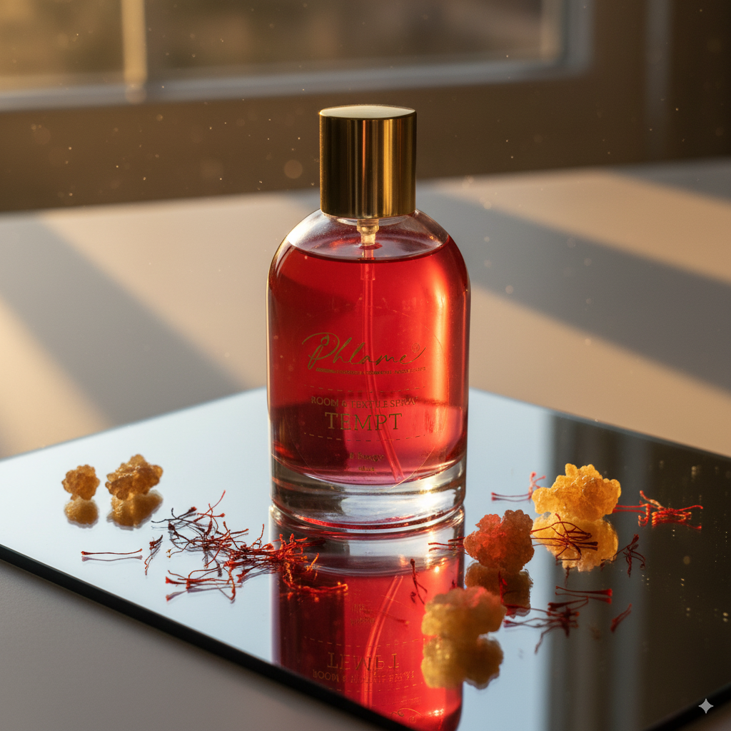 Handcrafted luxury room spray inspired by Baccarat Rouge fragrance